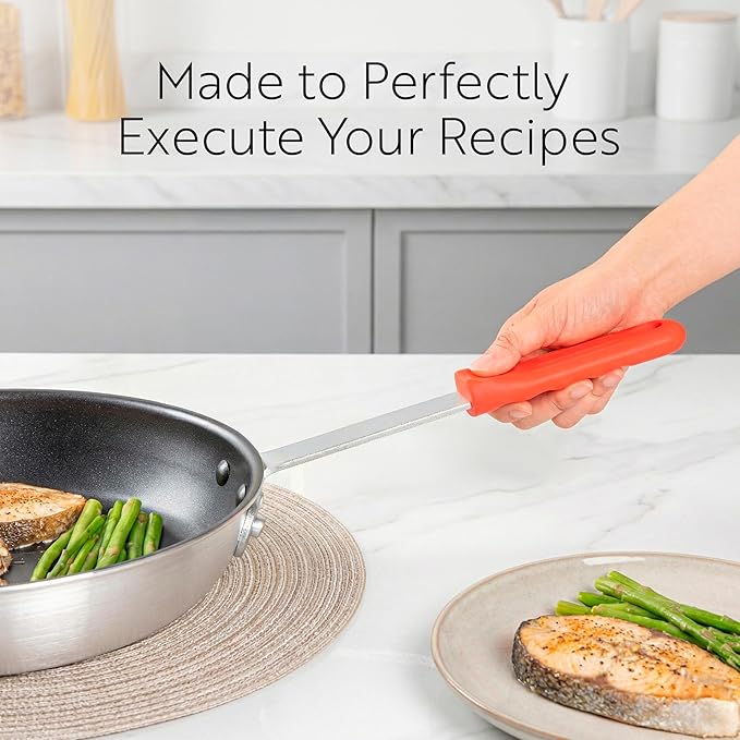 Restaurantware Silicone Hot Handle Holder - Met Lux Heat Resistant Fry Pan Sleeve, Dishwasher Safe - Non-Slip Pat Holder Sleeve Fits 10 inch &12 inch Aluminum Pans, Red