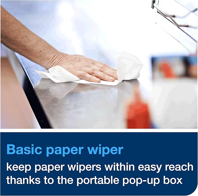 Tork Basic Paper Wiper White, Pop-up Box, 18 x 110 Sheets, 192125A