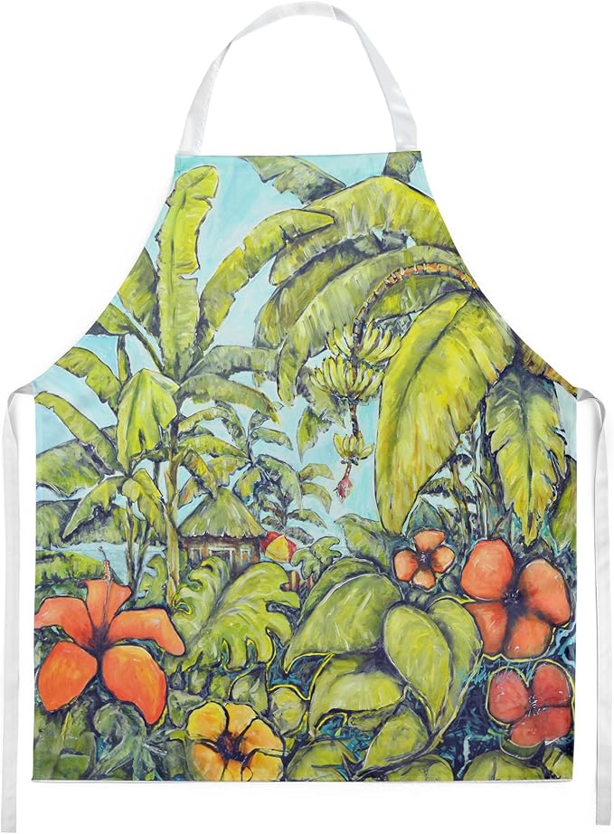Caroline's Treasures Banana Cabana Apron Cooking Kitchen Server Baking Crafts Gardening for Adult Women Men, Unisex, Large, Multicolor