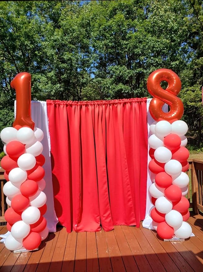 Number Balloons 40 In, 7 Balloons Numbers Birthday Decorations for Women Men, Red Birthday Party Decorations Big Balloons for 17 27 37 Wedding, Celebration Party, Graduations