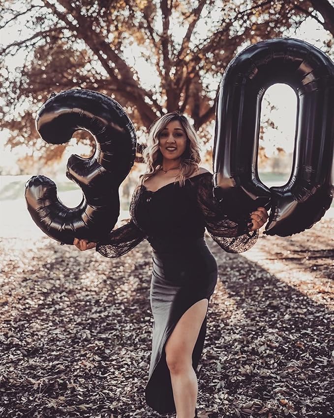 Number Balloons 40 Inch, Black 29 Balloon Numbers for Women Men 29th Birthday Party Supplies Anniversaries Graduation, Photo Prop Decoration