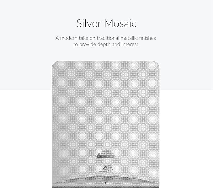 Kimberly-Clark Professional ICON Faceplate (58760), Silver Mosaic Design, for Automatic Hard Roll Towel Dispensers (Qty 1)