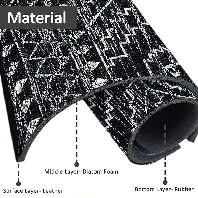 2PCS 15" X 5.5" Kitchen Sink Splash Guard Faucet Mat Aztec Super Absorbent Fast Drying Faucet Guard & Draining Mat Sink Splash Guard Behind Faucet for Kitchen, Bathroom