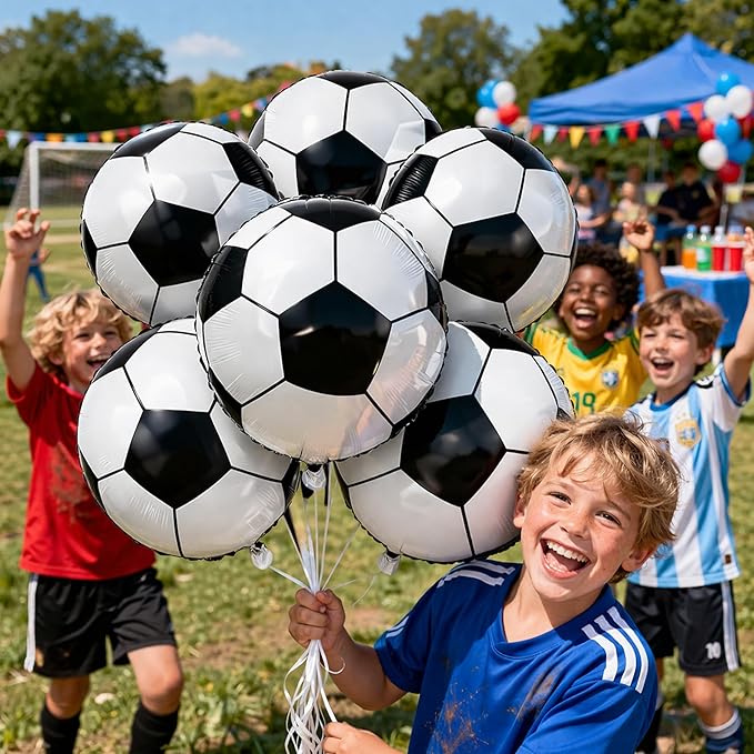 Soccer Party Decorations - 18 Inch Soccer Balloons for Soccer Sports Theme Birthday Party Favors Suppiles | Foil Mylar Helium Balloons for 2026 World Soccer Cup Decorations