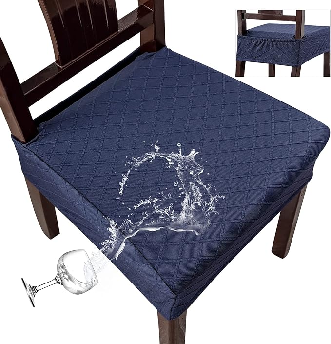 Genina Waterproof Seat Covers for Chairs Seat Covers for Dining Room Chair Slipcovers Kitchen Chair Covers Dining Chair Covers