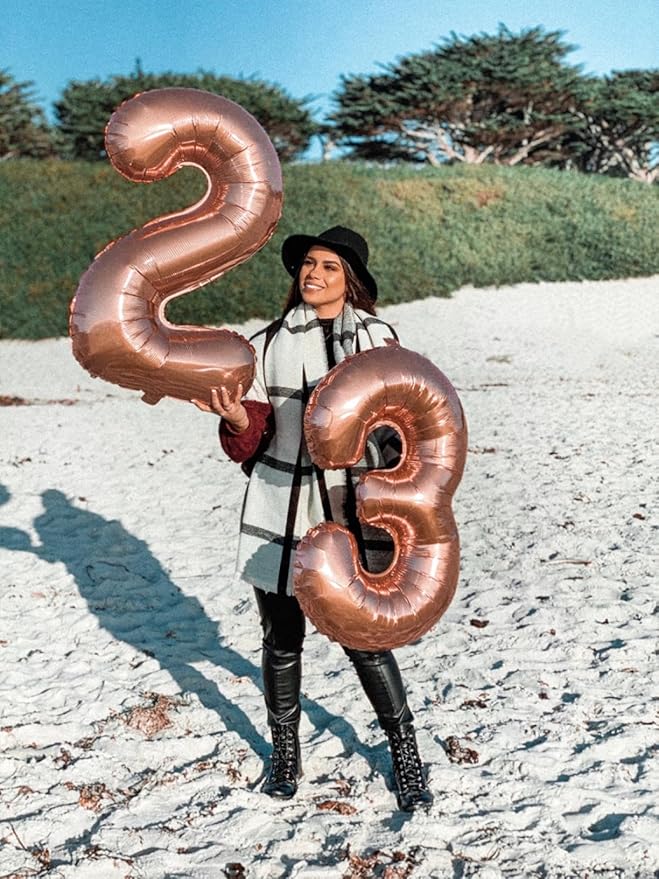23 Balloon Numbers, 23rd Birthday Decorations for Women Men, Numbers 32 Balloons 40 In Rose Gold 32nd Birthday Party Decorations for Wedding, Celebration Party, Graduations