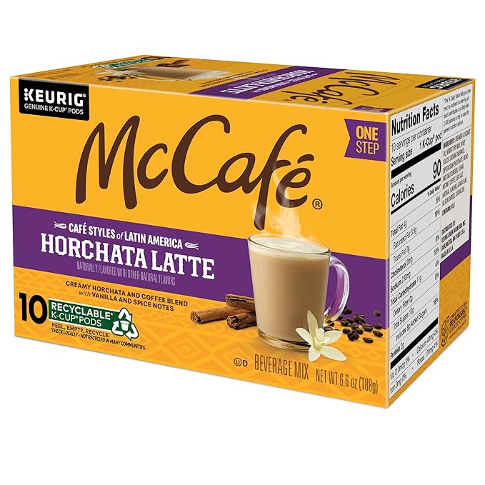 McCafe Cafe Styles of Latin America Horchata Latte, Keurig Single Serve K-Cup Coffee Pods, 10 Count (Pack of 6)