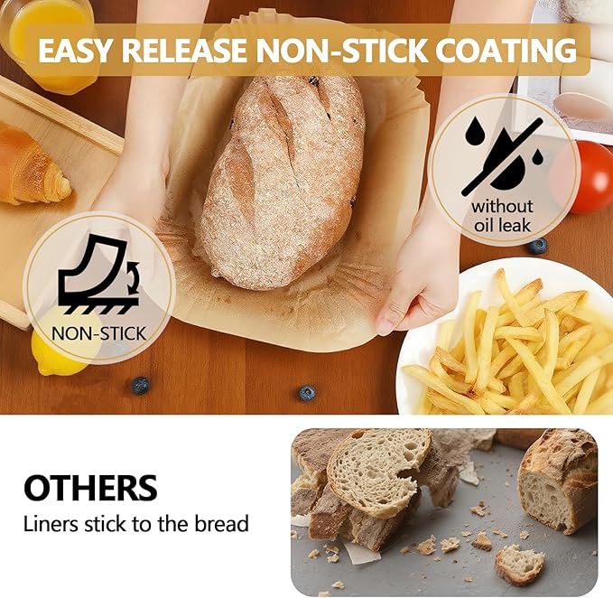 UBeesize 2lb Loaf Pan Liners, 150 PCS Loaf Pan Liners for Baking Bread 9x5, Non-Stick Bread Pan Liners, Pre-formed Rectangle Paper for Bread and Cakes