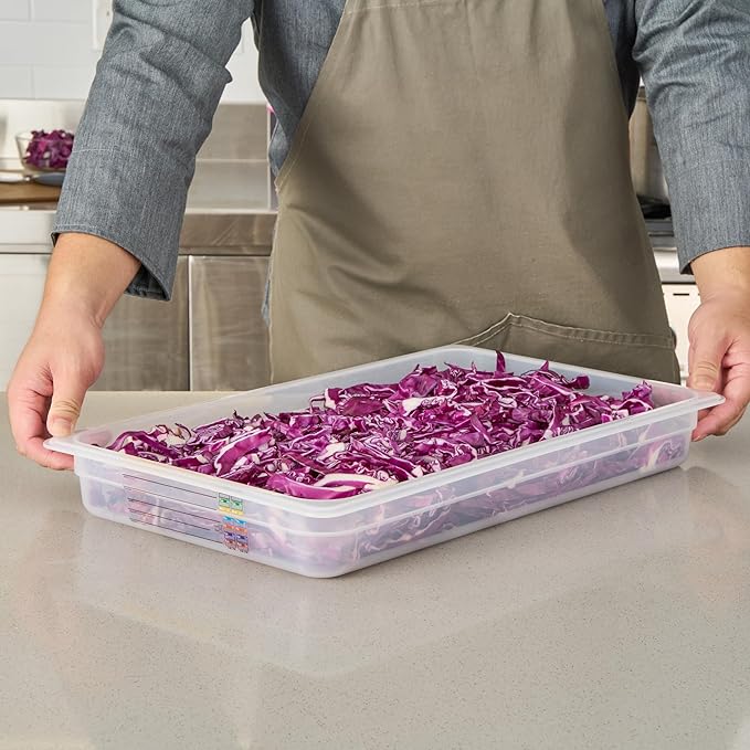 Restaurantware Food Storage Container 10 Pack of 20.7 x 12.6 x 2.5 Inches Plastic Stackable Storage Box White Reusable Label Container Dishwasher Safe For Restaurants And Kitchens