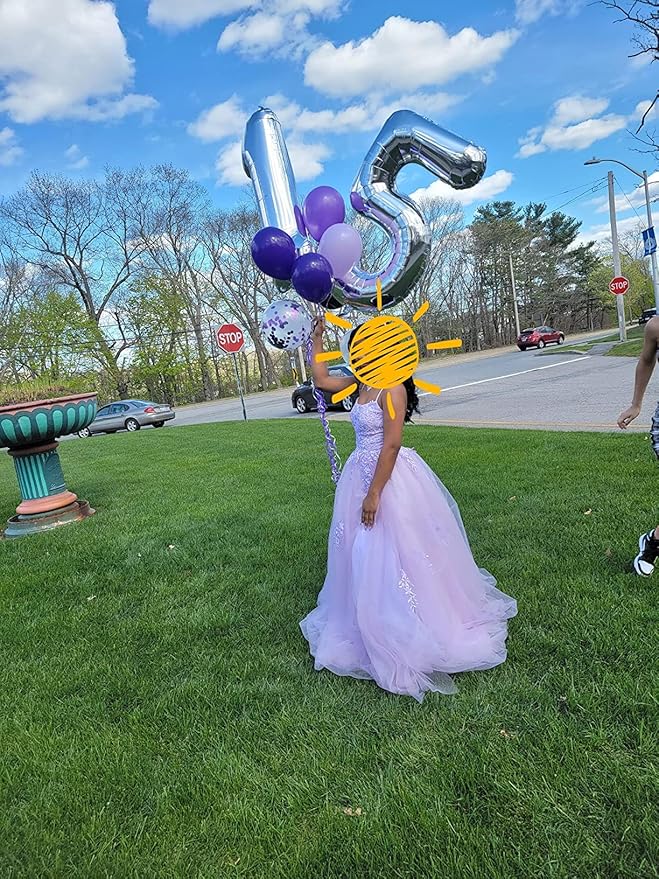 15 Balloons Number, 15th Birthday Decorations for Girls Boys, 51st Silver Birthday Party Decorations 40 In Balloons for Wedding, Celebration Party, Graduations