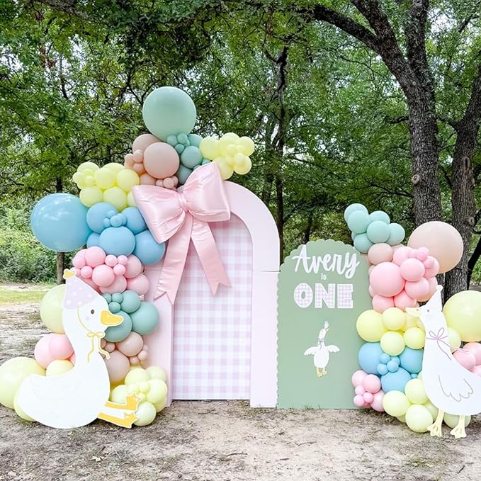 Patel Balloon Garland Arch Kit, 138 PCS Macaron Pink Yellow Green Blue Pastel Rainbow Colorful Balloon for Easter Spring Baby Shower Wedding Birthday Party Decorations