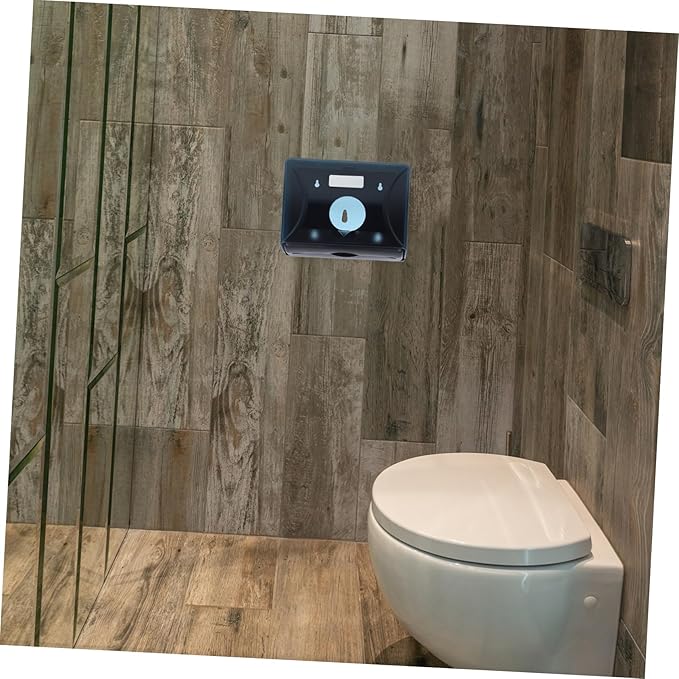 SOLUSTRE Wall-Mounted Paper Towel Dispenser Dark Multi-Towel Holder for Kitchen Bathroom and Office Space-Saving Touchless Paper Tissue Holder Capacity for Easy Access