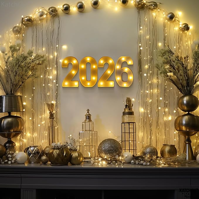 KatchOn, Led Light Up 2026 Sign - 8 Inch | 2026 Marquee Numbers for Graduation Decorations 2026 Light Up Numbers for Graduation Party Supplies 2026 Light Up Numbers for Graduation