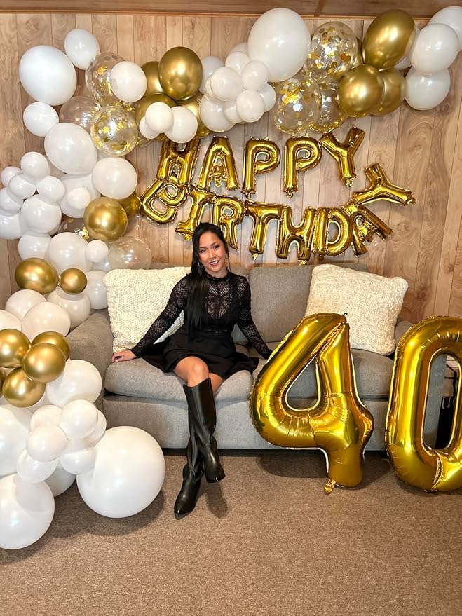 Numbers 9 Balloons Gold Party Decorations for Women Men, 40 In Big Balloons for Engagement, Wedding, Celebration Party, Graduations, Photo Shoot