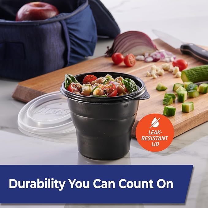 Hefty Multi-Purpose Cups, Reusable Containers with Lids, 16 Ounce Capacity, 4 Count (Pack of 2)