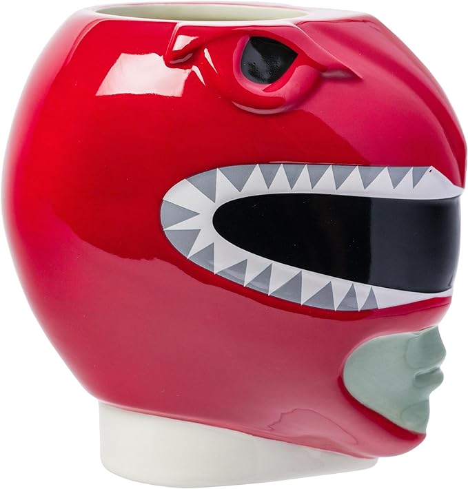 Silver Buffalo Power Rangers Ceramic 3D Sculpted Mug Featuring Red Ranger, 20 Ounces
