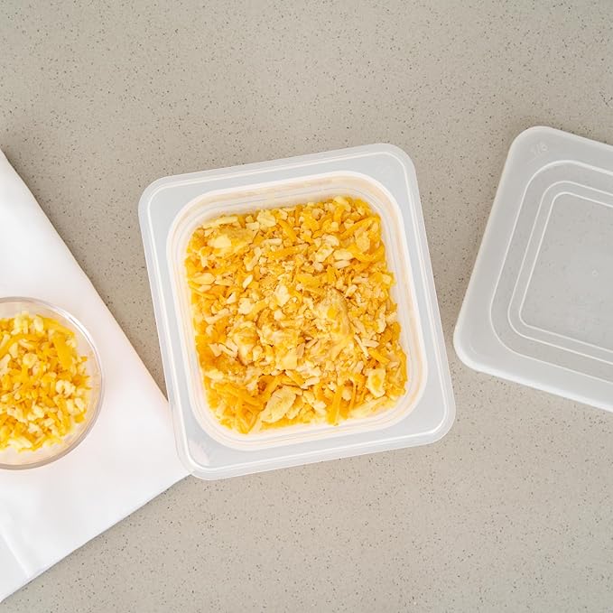 Restaurantware Food Storage Container 10 Pack of 6.8 x 6.2 x 7.8 Inches Plastic Stackable Storage Box White Reusable Label Container Dishwasher Safe For Restaurants And Kitchens