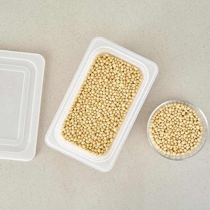 Restaurantware Food Storage Container 10 Pack of 10.3 x 6.2 x 5.9 Inches Plastic Stackable Storage Box White Reusable Label Container Dishwasher Safe For Restaurants And Kitchens