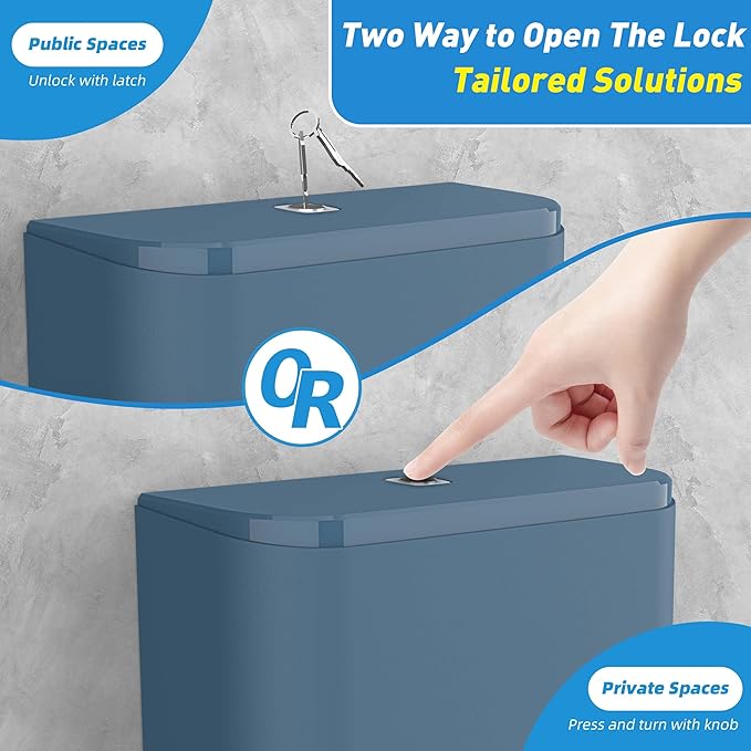 Commercial Paper Towel Dispenser Wall Mount with Lock 1 Pack,Universal Multifold Tri Fold Paper Hand Towel Holder,Compact Toilet Tissue Dispensers for Bathroom Kitchen Office (Cyan)