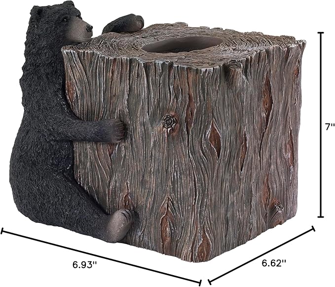 Avanti Linens - Tissue Box Cover, Animal Inspired Home Decor (Black Bear Lodge Collection)