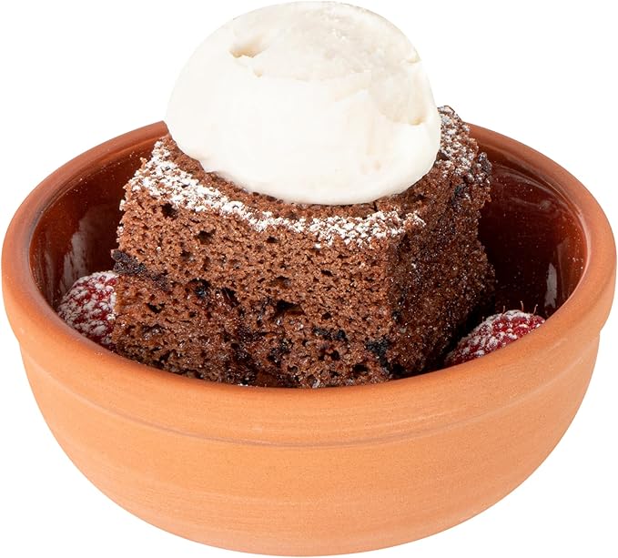 Restaurantware Terracotta Cazuela Bowls 2 Pack of 5 oz Durable Rustic Serving Dish Glazed Oven-Safe Bowl Freezer-Safe Tapas Dish Microwave-Safe Dishwasher-Safe