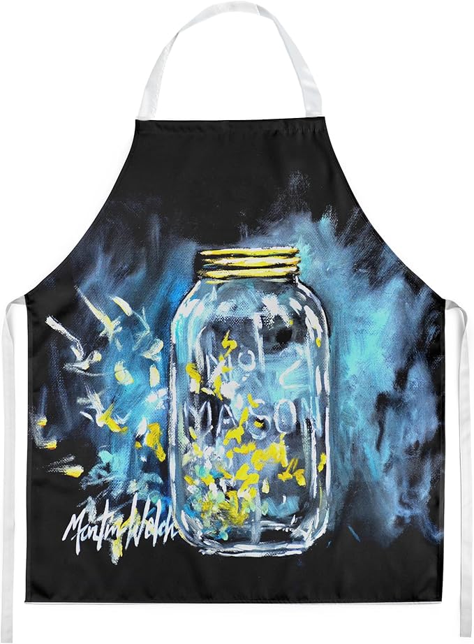 Caroline's Treasures Lightning Bugs Apron Cooking Kitchen Server Baking Crafts Gardening for Adult Women Men, Unisex, Large, Multicolor