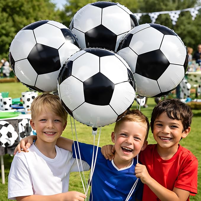 Soccer Party Decorations - 18 Inch Soccer Balloons for Soccer Sports Theme Birthday Party Favors Suppiles | Foil Mylar Helium Balloons for 2026 World Soccer Cup Decorations