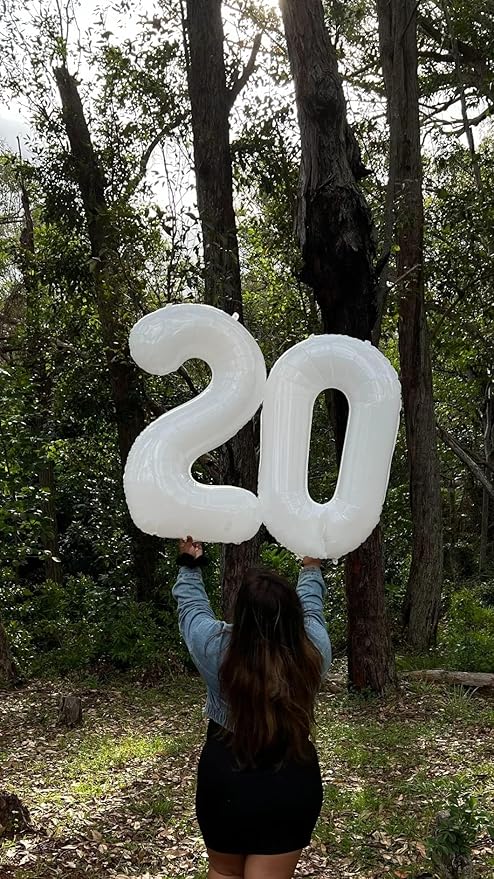 Balloon Numbers 40 Inch Big 0 White Balloon Numbers for Birthday Decoration, 0 Baloon for 10 20 30 40 100 2025 Graduation Decor Wedding Anniversaries Party