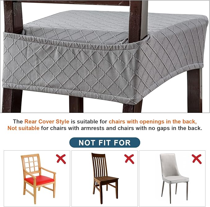 Genina Waterproof Seat Covers for Chairs Seat Covers for Dining Room Chair Slipcovers Kitchen Chair Covers Dining Chair Covers