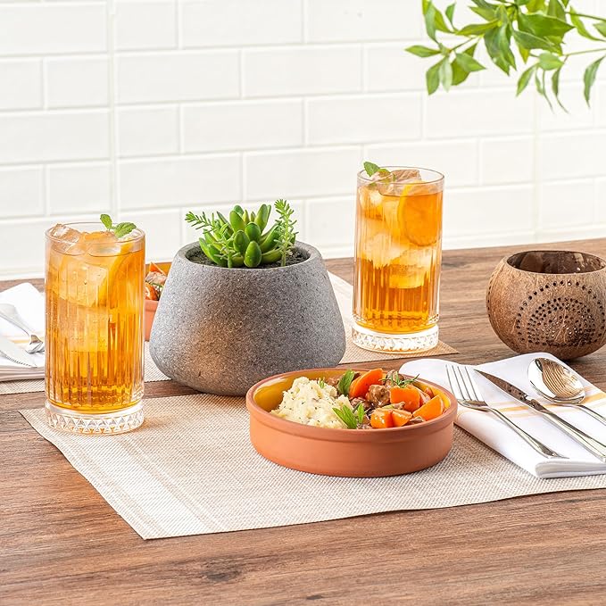 Restaurantware Terracotta Cazuela Bowls 2 Pack of 15 oz Durable Rustic Serving Dish Glazed Oven-Safe Bowl Freezer-Safe Tapas Dish Microwave-Safe Dishwasher-Safe