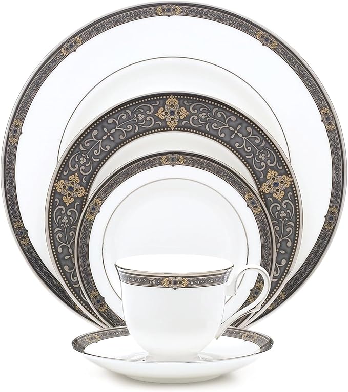 Lenox Vintage Jewel 5 Piece Boxed Set White Dinnerware