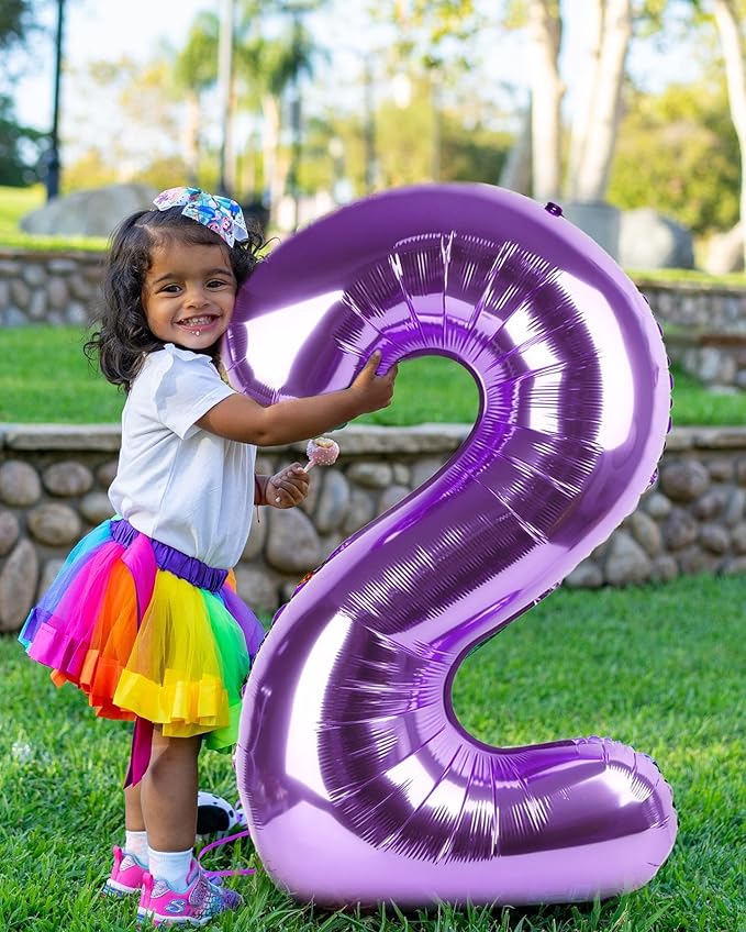 Balloon Numbers 40 Inch 5 Ballon for 5th Birthday Decorations, 15 25 35 50 Big Purple Number Balloons for Wedding Photo Shoot Party Decor