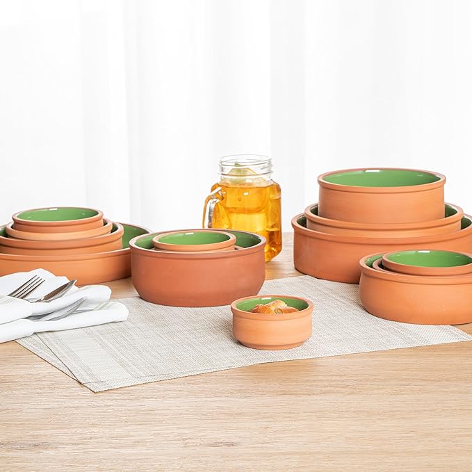Restaurantware Terracotta Cazuela Bowls 2 Pack of 3 oz Durable Rustic Serving Dish Glazed Oven-Safe Bowl Freezer-Safe Tapas Dish Microwave-Safe Dishwasher-Safe