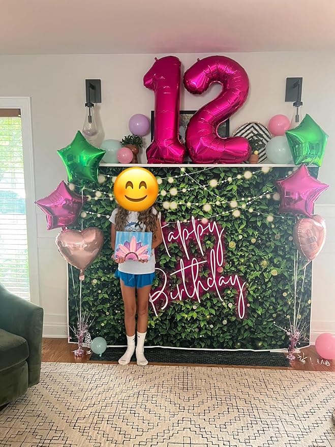 Hot Pink Birthday Two Balloons Number, 2 Balloon Numbers for Girl Boy Baby Shower, Numbers 40 Inch for 2 12 22 2025 Graduation Party Wedding Anniversaries Celebration
