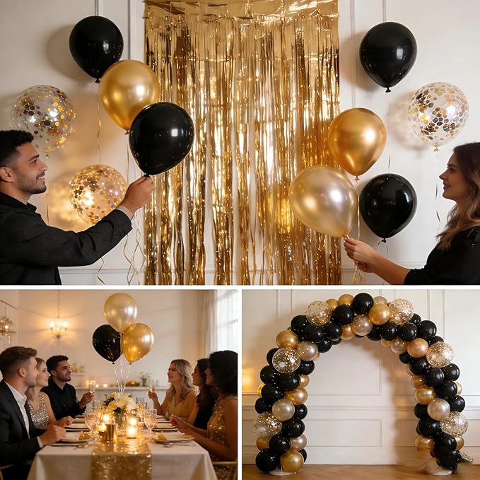 Balloon Decorations Party Supplies 2026 DIY Gold Foil Party Backdrop Kit NYE Decorations for party decorations designed