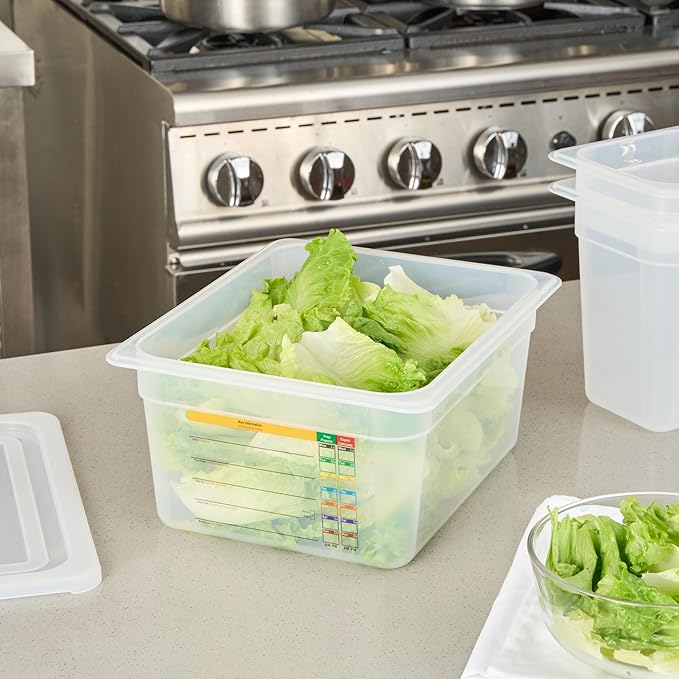 Restaurantware Food Storage Container 10 Pack of 12.7 x 10.3 x 3.9 Inches Plastic Stackable Storage Box White Reusable Label Container Dishwasher Safe For Restaurants And Kitchens