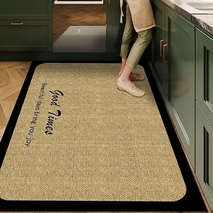 Farmhouse Kitchen Rugs, Non Slip Washable Kitchen Floor Mats, Carpet Runner Rugs for Hallway Laundry Decor(Yellow,100 * 120cm)