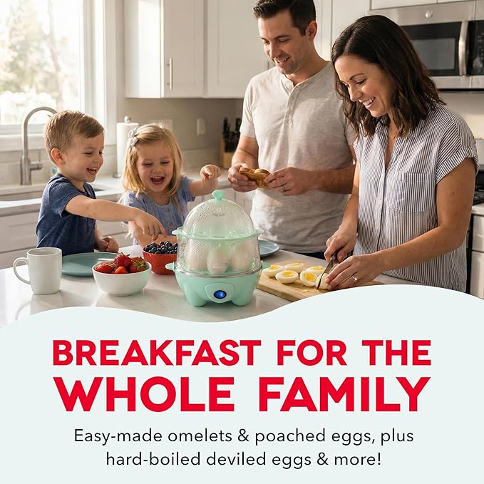 Dash Deluxe Egg Cooker - Boiler, Poacher & Steamer - Includes Measuring & Recipe Guide - Dishwasher Safe - BPA Free - Holds 12 Eggs, White