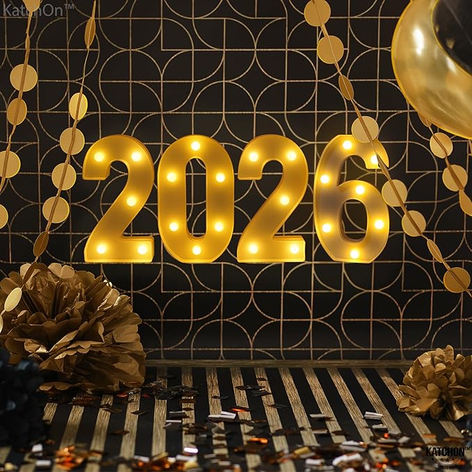 KatchOn, Led Light Up 2026 Sign - 8 Inch | 2026 Marquee Numbers for Graduation Decorations 2026 Light Up Numbers for Graduation Party Supplies 2026 Light Up Numbers for Graduation