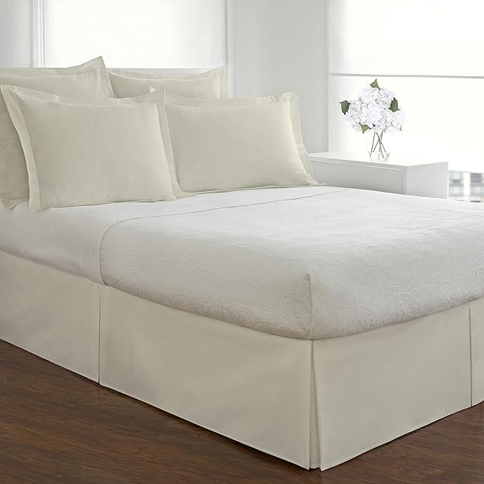 FRESH IDEAS Poplin Tailored 2-Pack Pillow Sham, Standard, Ivory