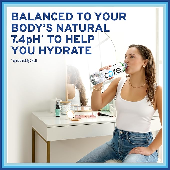 Core Hydration Perfectly Balanced Water, 23.9 fl oz Sport Cap bottle (Pack of 24)