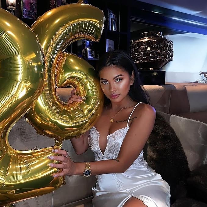 40 Inch 2026 Pack of 4 Gold Big Helium Foil Balloon Numbers Large Mylar Number for Christmas New Year's Eve Party Graduation Birthday