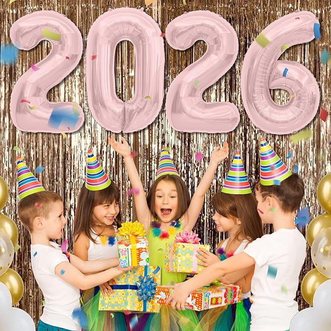 2026 Rose Gold Foil Numbers Balloons(40 Inch) Happy New Years Eve Party Supplies 2026 New Year Graduation Balloons Decorations 20 26 Signs Props Birthday Anniversary Wedding Festival Ornament Decor