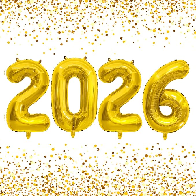 2026 Balloons 2026 Graduation Decorations - 40" Large 2026 Gold Foil Number Balloon Graduation Party Decor Graduation Balloons Class of 2026 Birthday Anniversary Graduation Party Favors Supplies