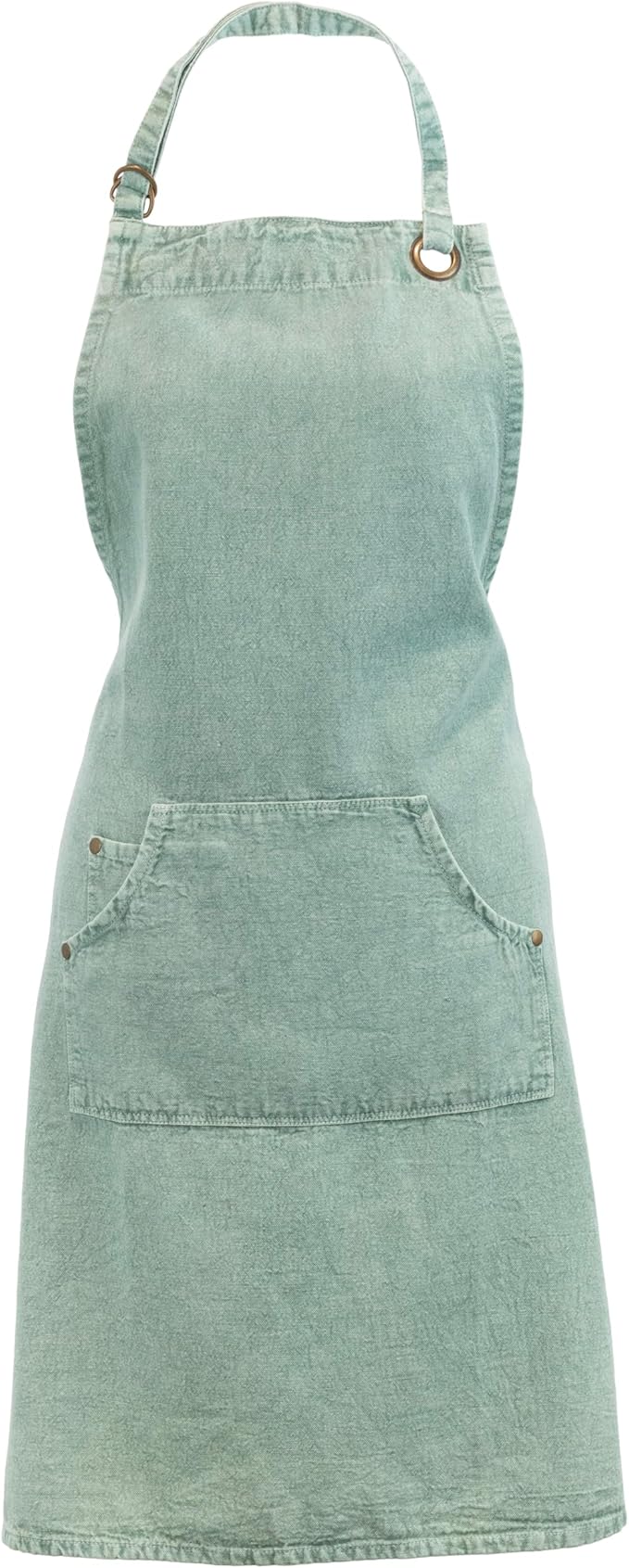 Boston International Apron with Front Pocket Premium Cotton Kitchen Cooking Baking Chef Gifts Aprons, One Size Fits Most Adults, Sage Stonewashed