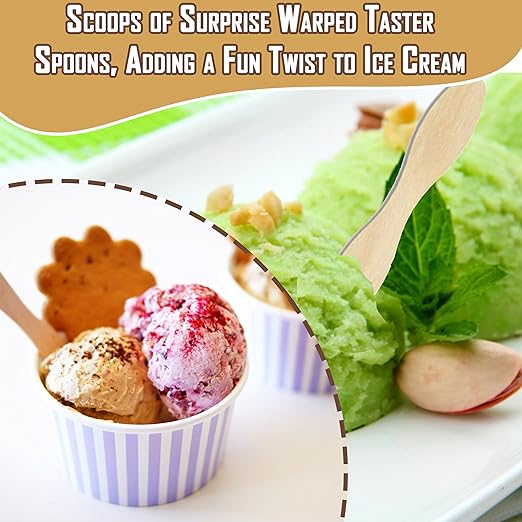 Perfect Stix - ASO24W12PO5-100 Wooden Craft Stick/Plain Taster Spoon, Paper Wrapped, 5" Length (Pack of 100)
