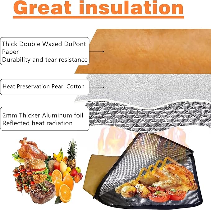 NCA - 5 piece BBQ Prep Tub, BBQ Blanket, Heat Resistant Grill Gloves (1472°F), Meat Claws | 21" Meat Resting Bag, Insulated Triple Layer | Foldable Cutting Board, Drain Plug | 2 pcs Chicken Shredder