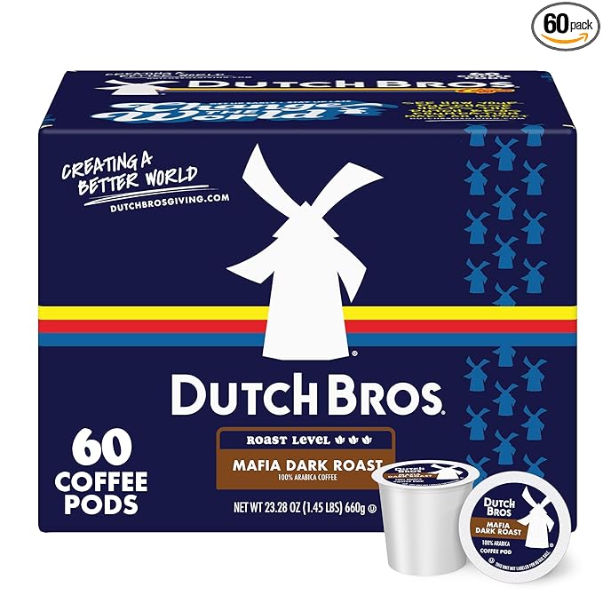 Dutch Bros® Mafia Dark Roast, 60 Count, Dark Roast, Single Serve Coffee Pods for Keurig K-Cup Brewers