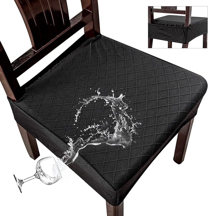 Genina Waterproof Seat Covers for Chairs Seat Covers for Dining Room Chair Slipcovers Kitchen Chair Covers Dining Chair Covers