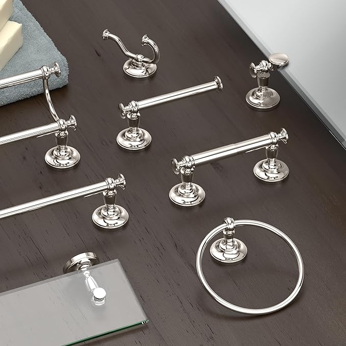 Gatco 4123B Tavern Toilet Paper Holder, Wall Mount Modern Roll Holder, for Bathroom, Polished Nickel